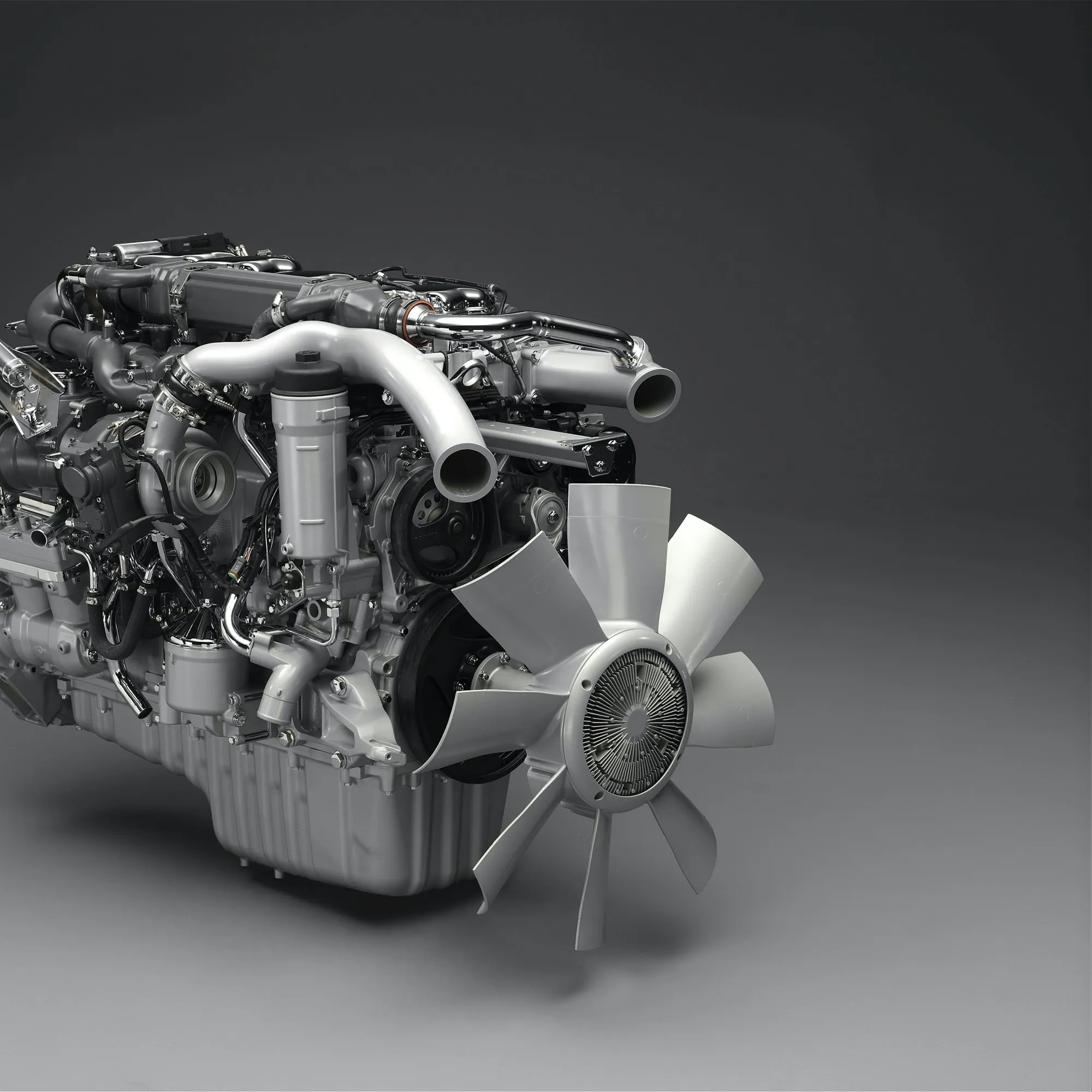 Detailed view of a clean diesel engine